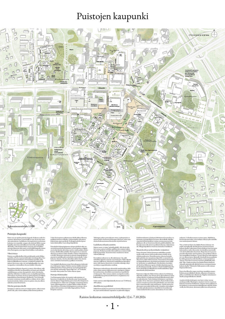 Puistojen kaupunki ehdotuksen ensimmäinen sivu