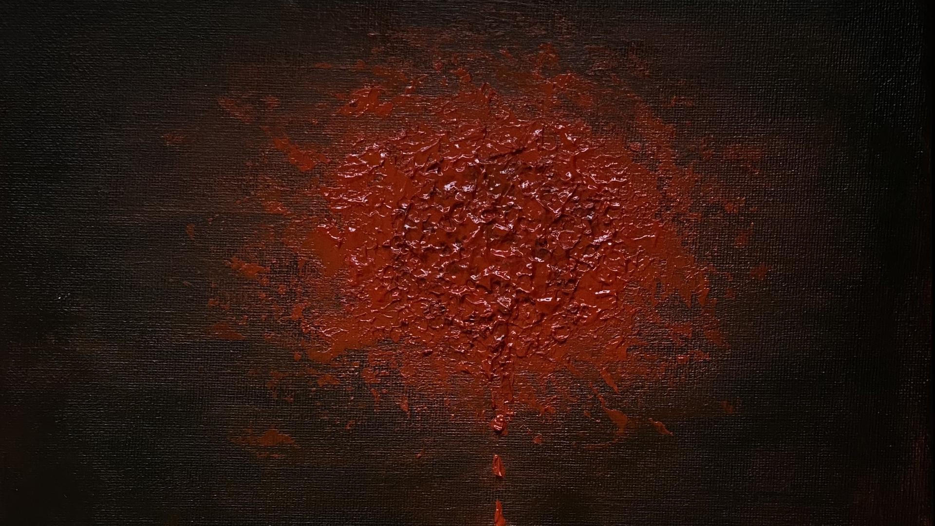  Yksityiskohta Alina Armannon teoksesta Tunnustuksia, 2025, akryyli kankaalle