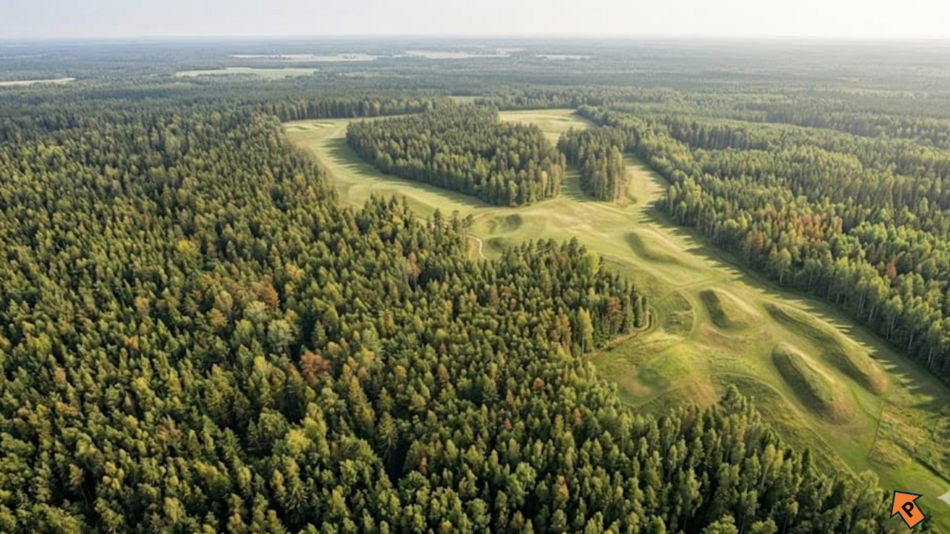 Havainnekuvassa Lehterinvuoren ulkoilualue. 