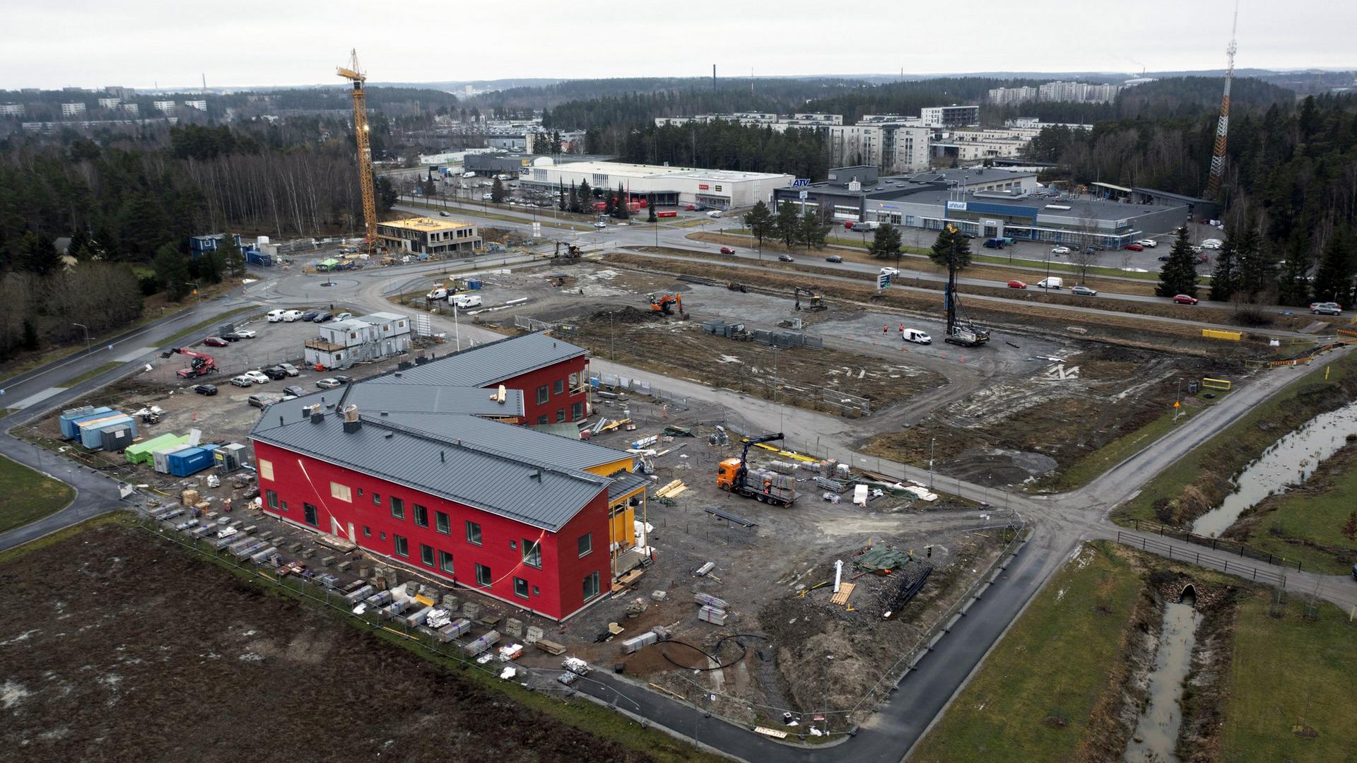 Ilmakuvassa Kuloistenniityn päiväkoti. 