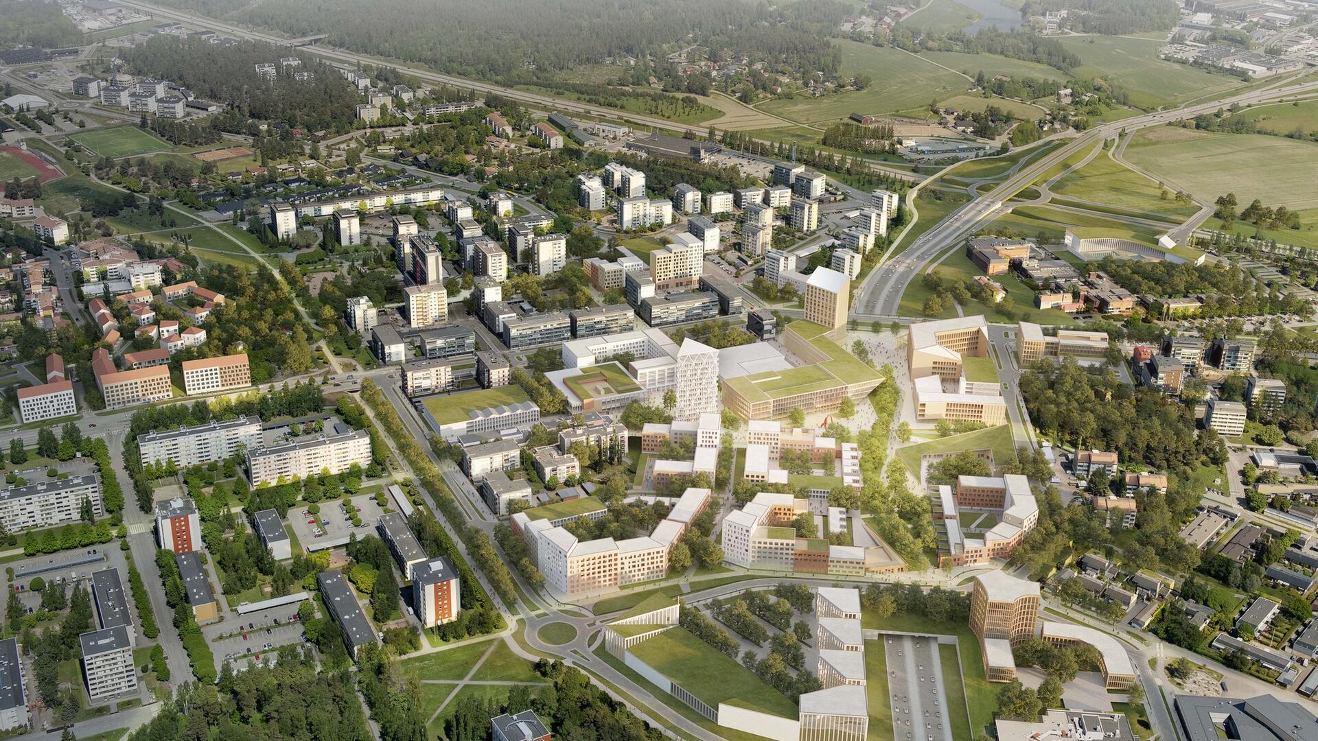 Keskustakilpailun havainnekuva.