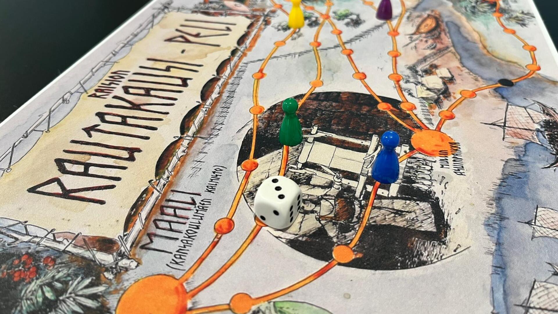 Rautakausi-lautapeli, noppa, pelinappuloita