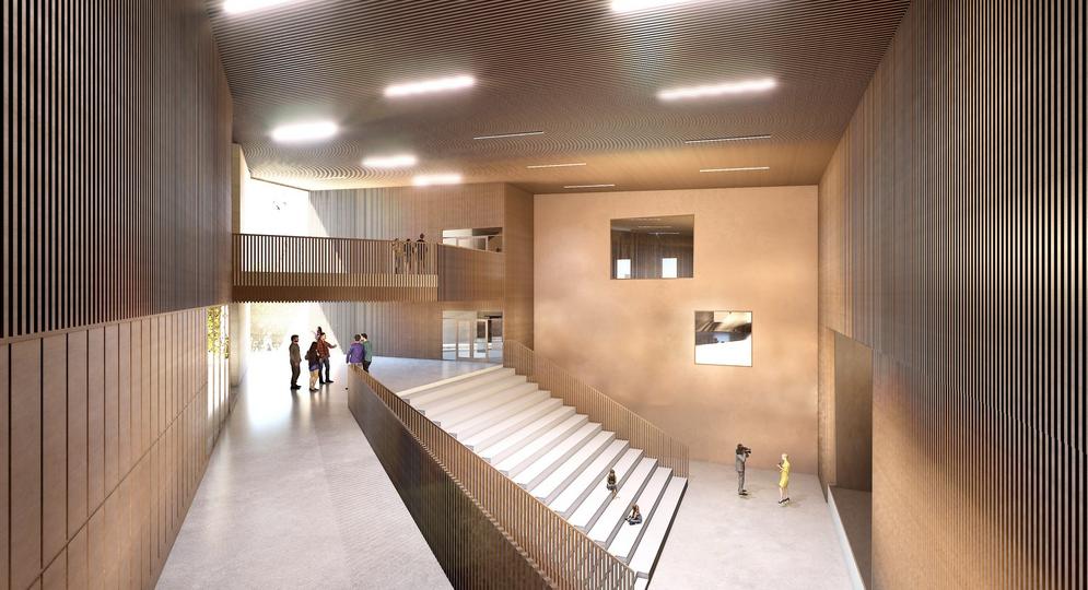 Myllypellon koulun havainnekuva. Rakennusliike Lapti. 