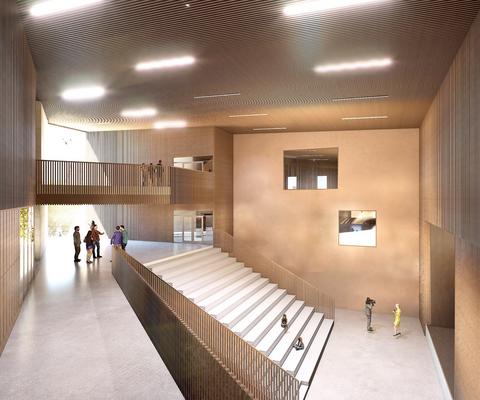 Myllypellon koulun havainnekuva. Rakennusliike Lapti. 