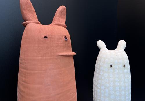 2. Susanne Koskimäki, Sukkahousuhahmot, 2022-2023. Kuva Raision museo Harkko