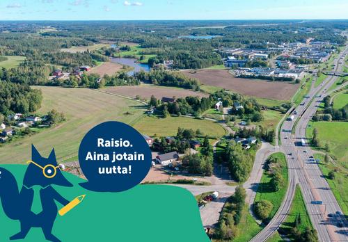 Ilmankuvassa Kuloisten ja Haunisten kauppakeskittymän alue. 