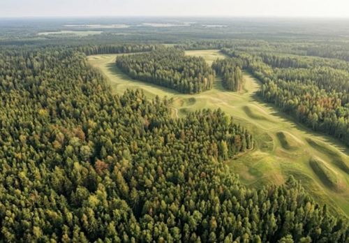 Havainnekuvassa Lehterinvuoren ulkoilualue. 