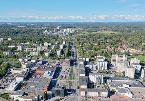 Raisiontie ilmakuvassa.