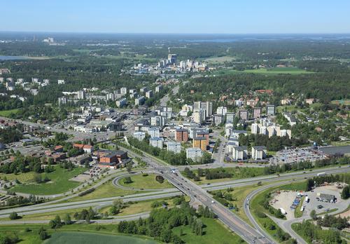 Raision keskusta ilmakuva