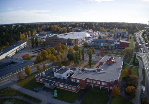 Ilmakuvassa Juhaninkuja, Martinkatu ja Opinpolku.