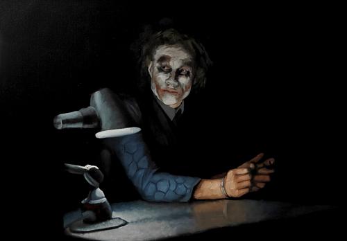 Oskari Myllymäki, Interrogation of the Joker, 2025, öljymaalaus